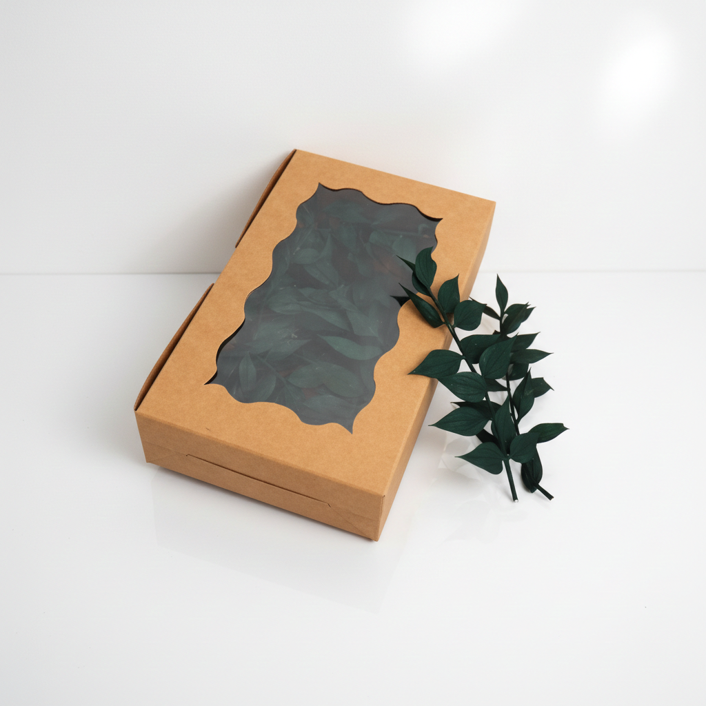 Box pro aranžování – stabilizovaný Ruscus tmavě zelená větvičky